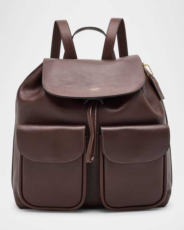 Crosby Grain Leather Drawstring Backpack